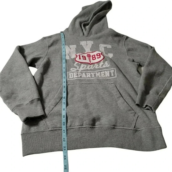 Place Est 1989 fleece sweater Sweatshirt boy Sz L/G (10/12) Hoodie pockets front - Picture 5 of 8